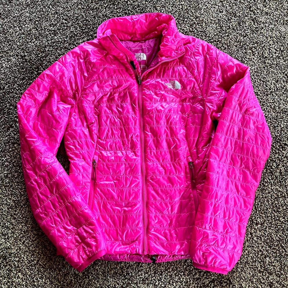 The North Face Jacket Flashdry Packable Puffer Neon Pink Quilted Full Zip XS